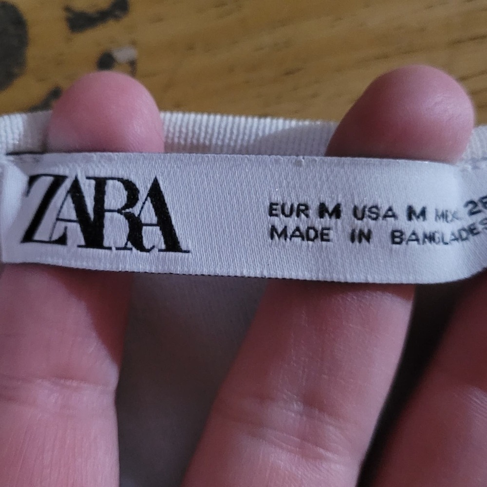 Zara White Cami Basic Cropped Top - image 7